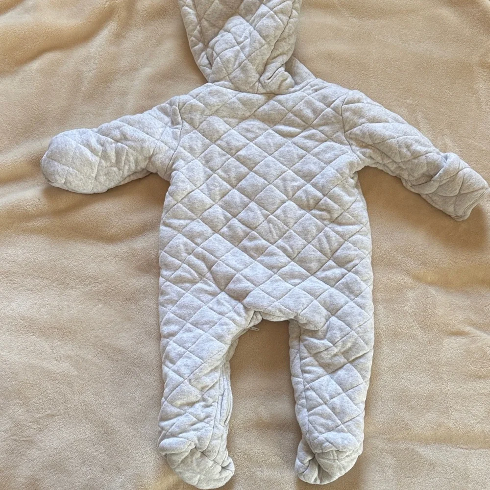 LittleMe Baby Quilted Hooded Onesie - Picture 7 of 7